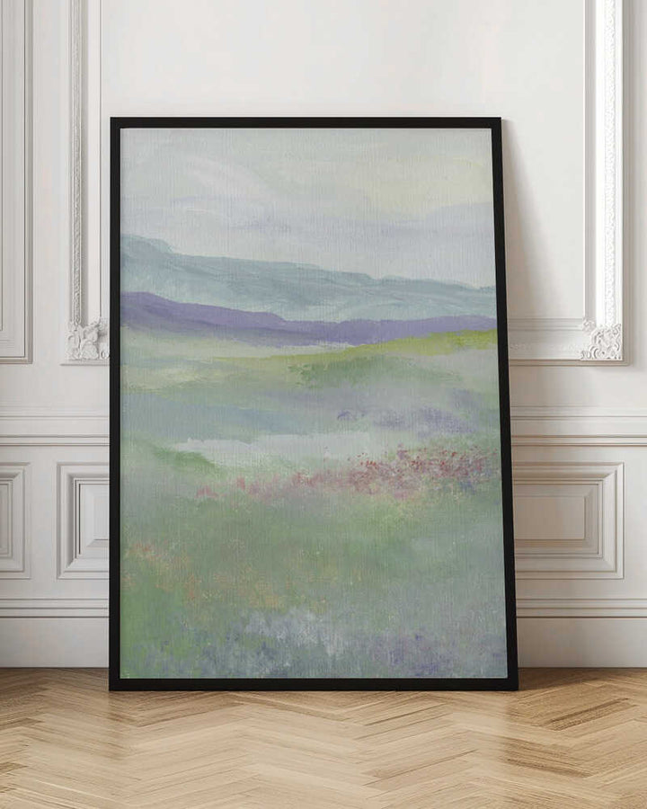 "Misty Hillside Fields" by Nikita Jariwala — Landscape Wall Art