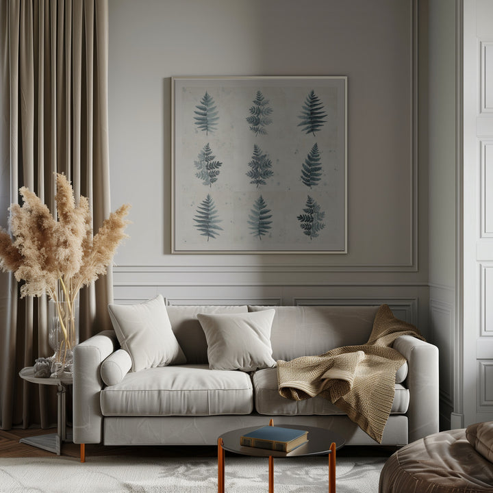 "Nine ferns collage" Framed Textured Wall Art