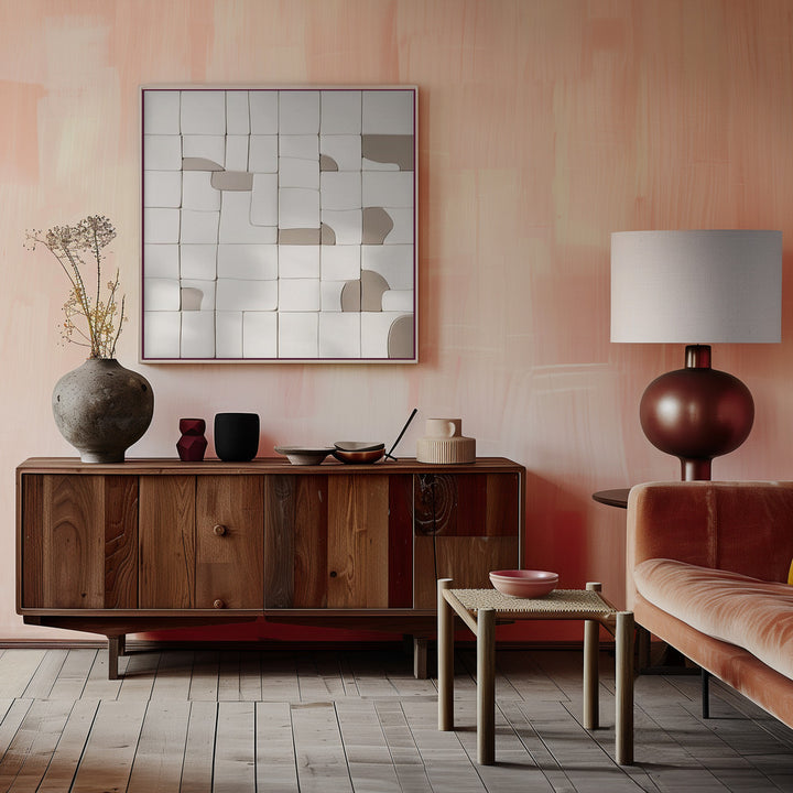 "Pieces V" Framed Canvas Wall Art by Alma Studio