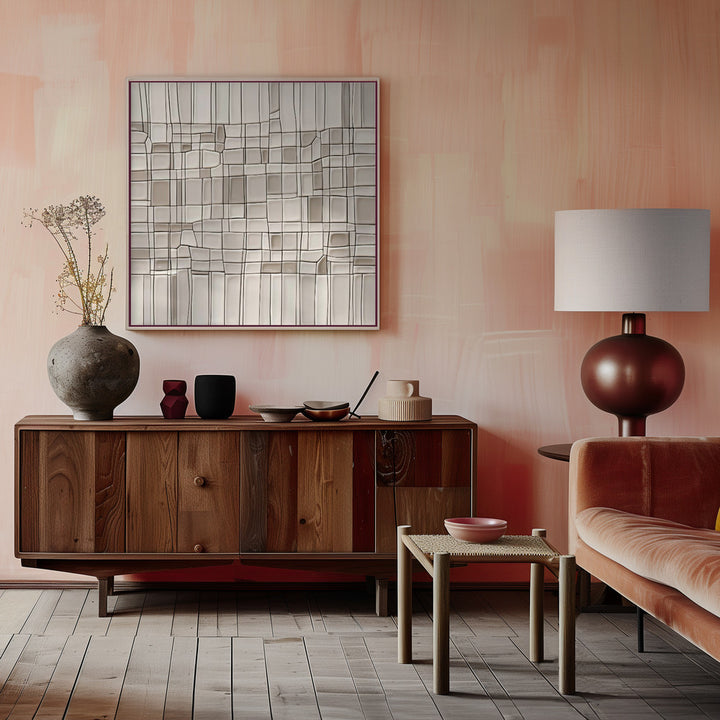 "Tiles nAo1" Framed Canvas Wall Art by Alma Studio