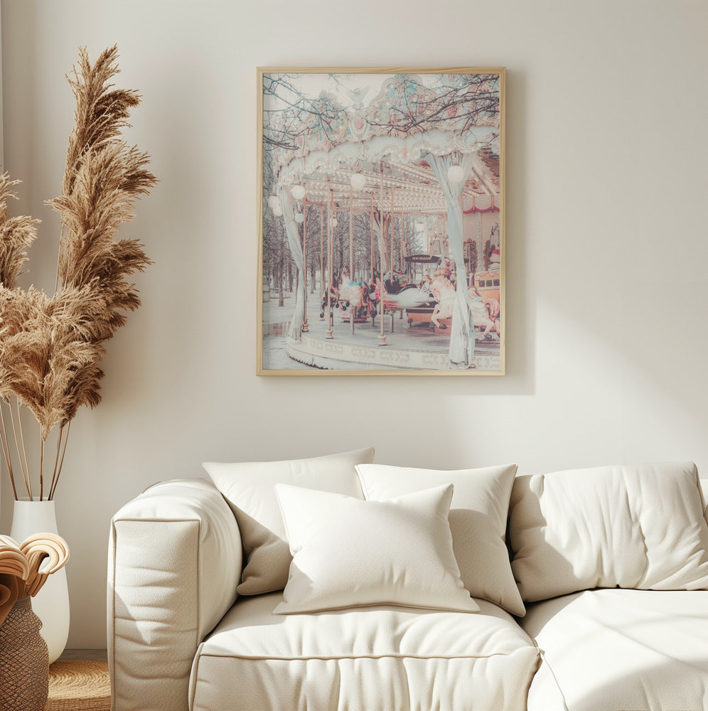 "Paris Carousel III" Framed Textured Wall Art