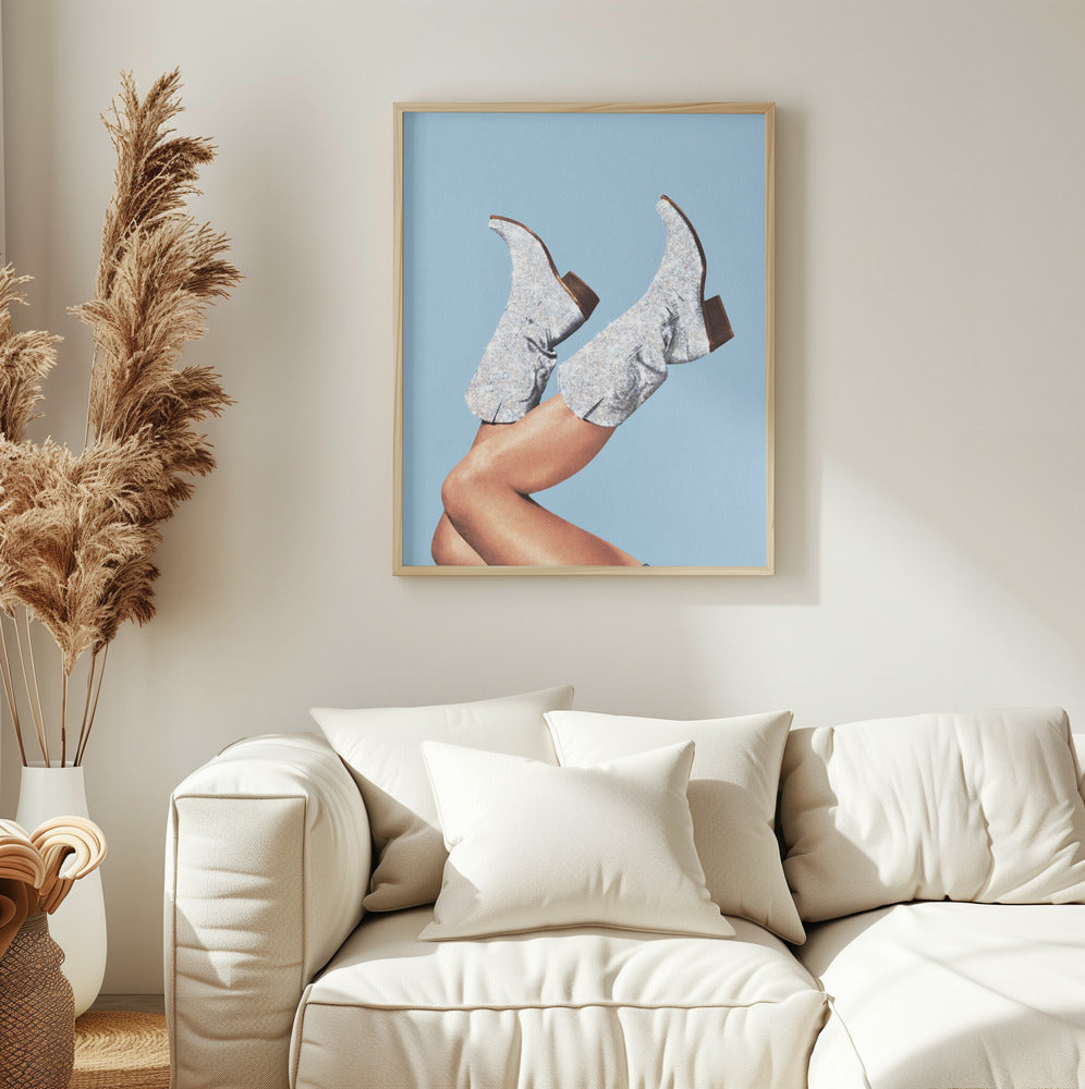 "These Boots Glitter" Framed Textured Wall Art