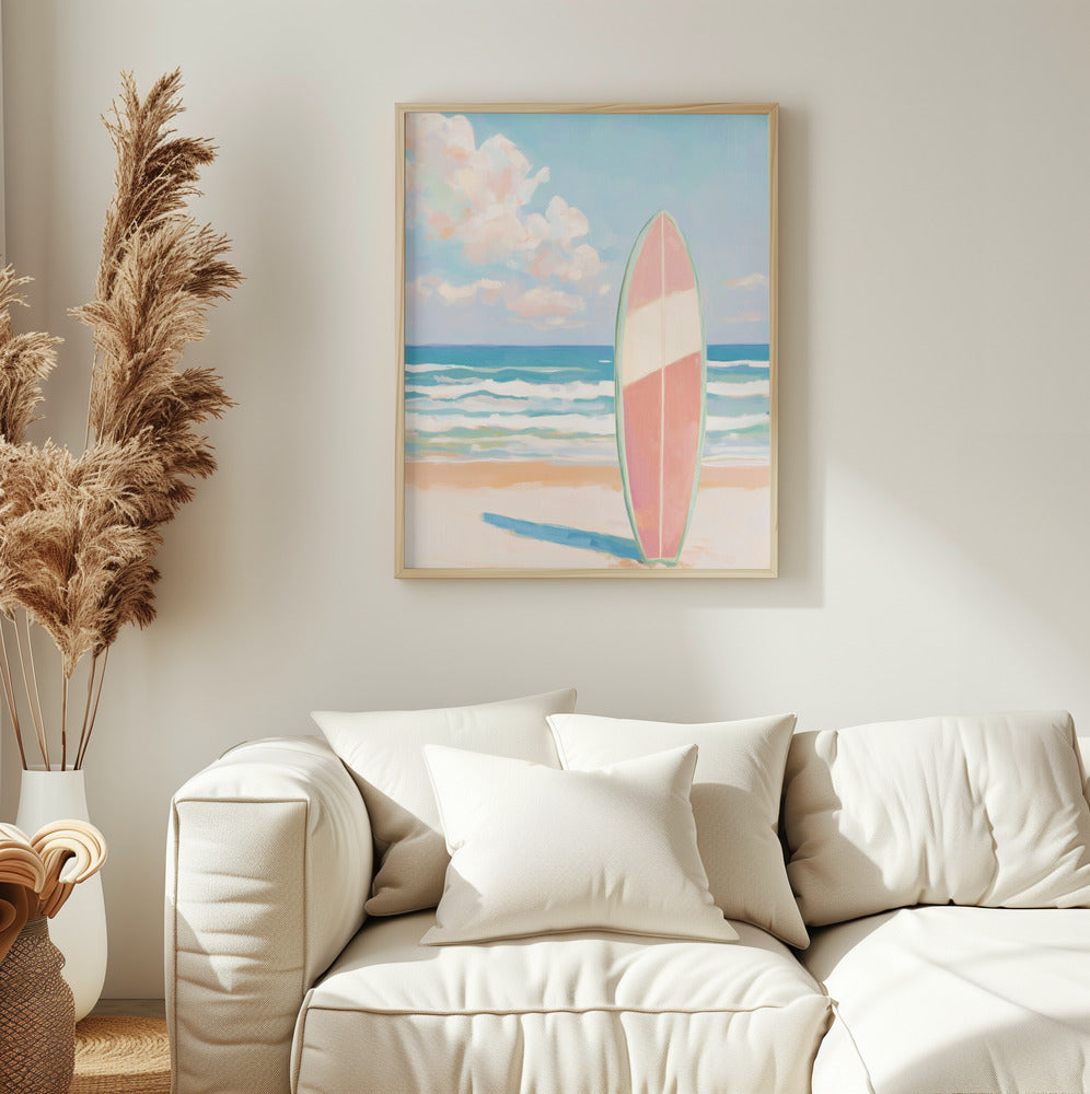 "Sea Beach Surfboard" Wall Art