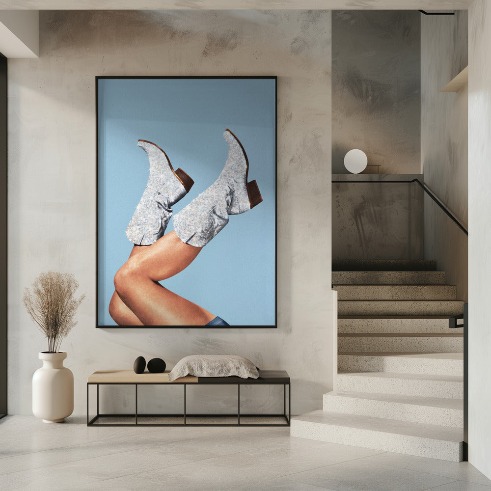 "These Boots Glitter" Framed Textured Wall Art