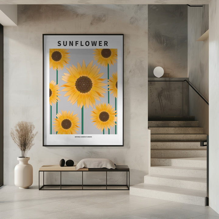 "Sunflower" Framed Textured Wall Art