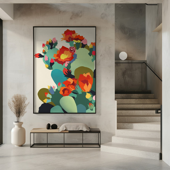 "How Cactus Got Its Groove Back" Framed Textured Wall Art