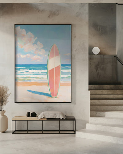 "Sea Beach Surfboard" Wall Art