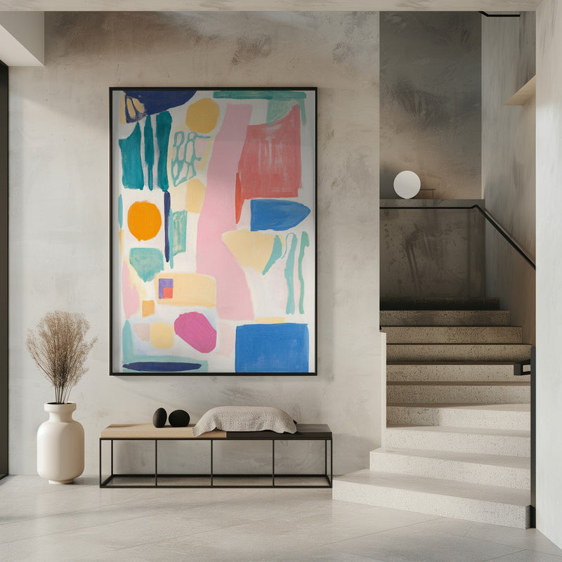 "Abstract Colorful Geometry" Wall Art