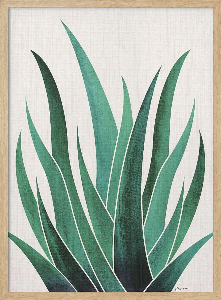 "Desert Agave Cactus" Framed Textured Wall Art