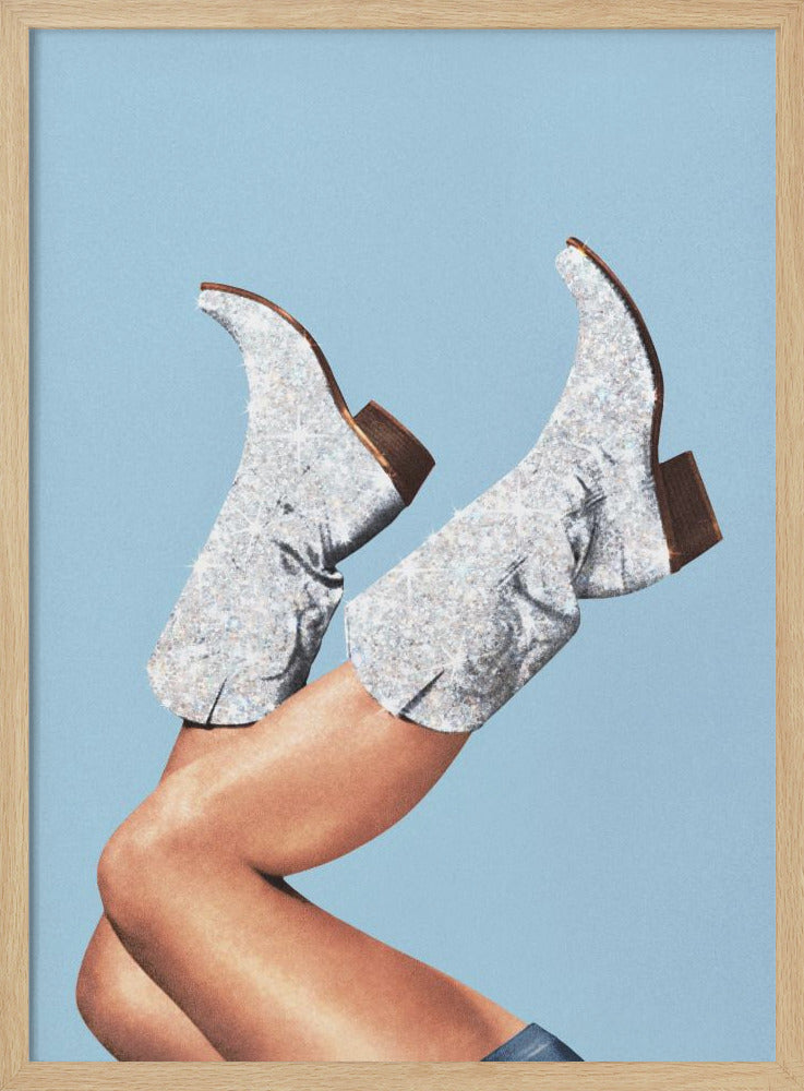 "These Boots Glitter" Framed Textured Wall Art
