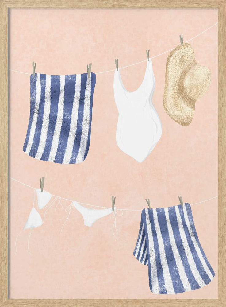 "After the swim" Framed Textured Wall Art