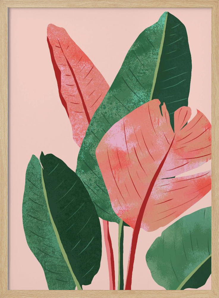 "Blush Tropical" Framed Textured Wall Art