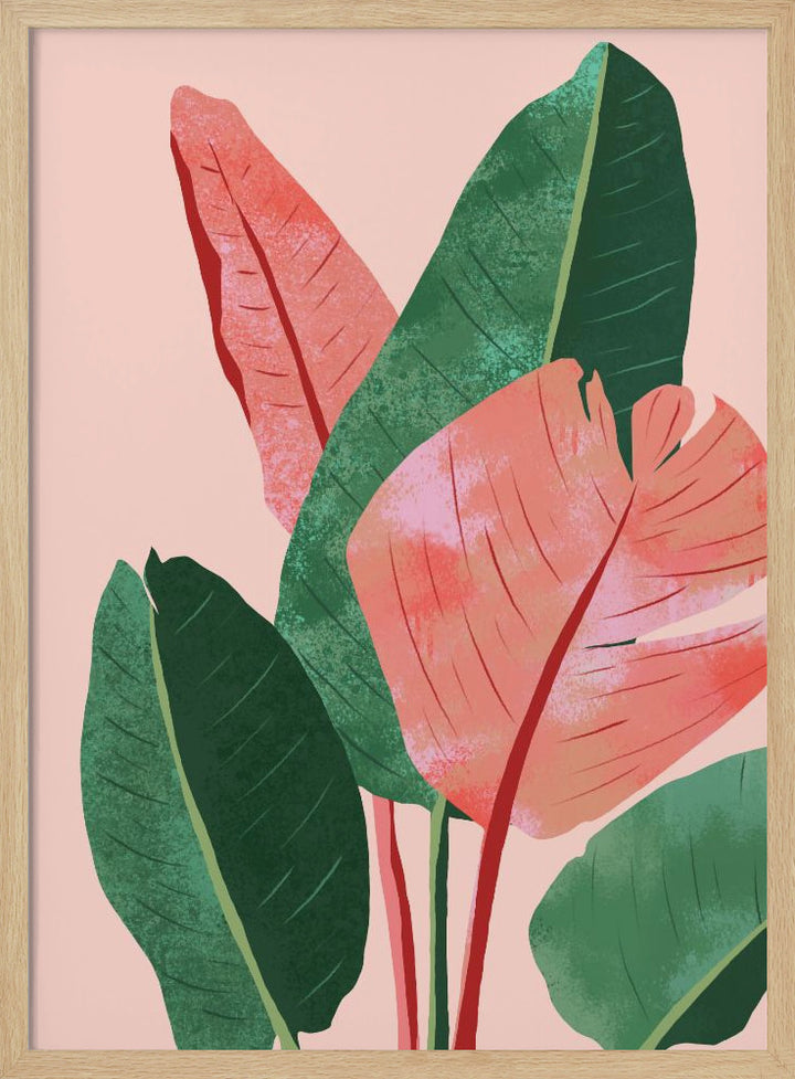 "Blush Tropical" Framed Textured Wall Art
