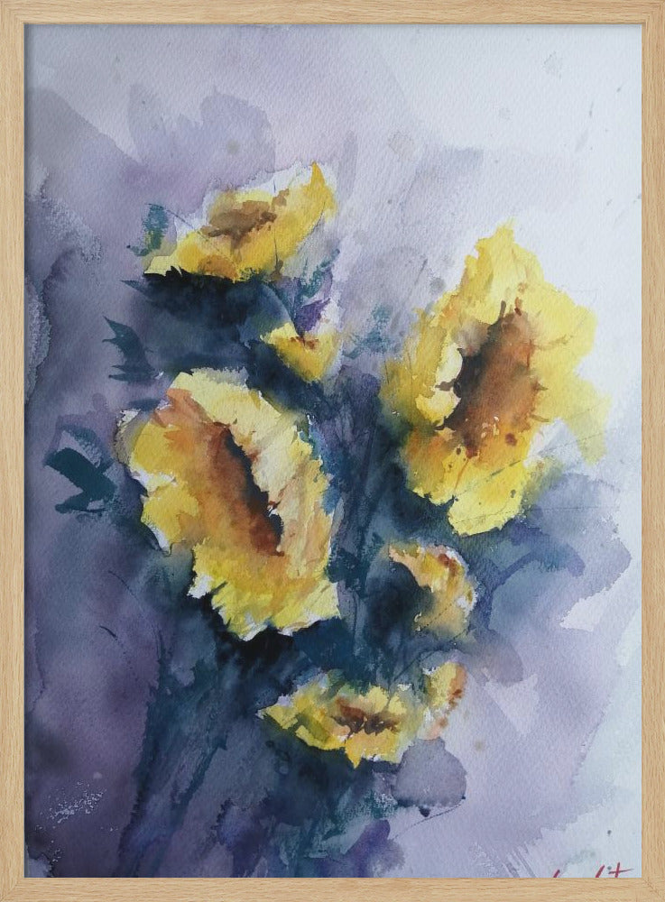 "sunflowers" Framed Textured Wall Art