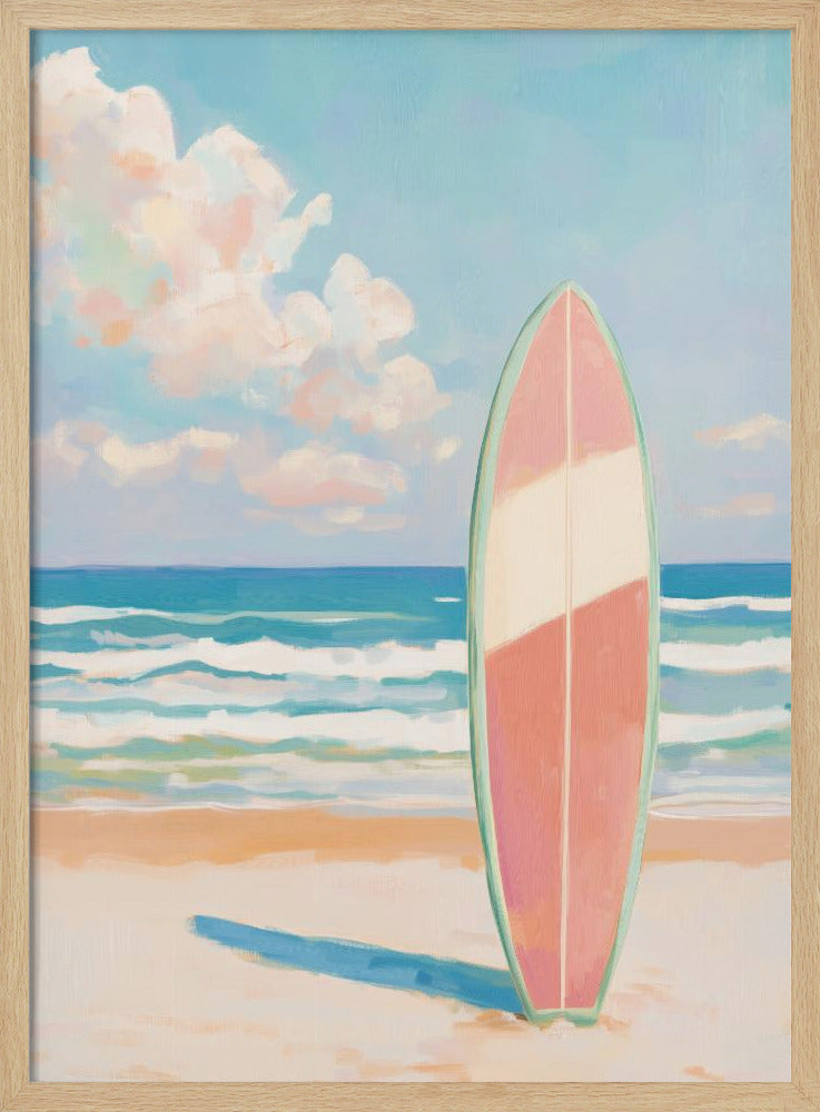 "Sea Beach Surfboard" Wall Art