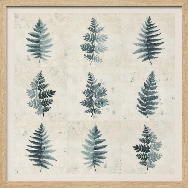 "Nine ferns collage" Framed Textured Wall Art