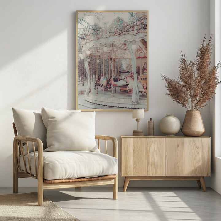 "Paris Carousel III" Framed Textured Wall Art