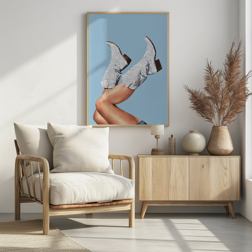"These Boots Glitter" Framed Textured Wall Art