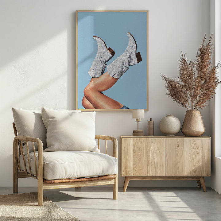 "These Boots Glitter" Framed Textured Wall Art