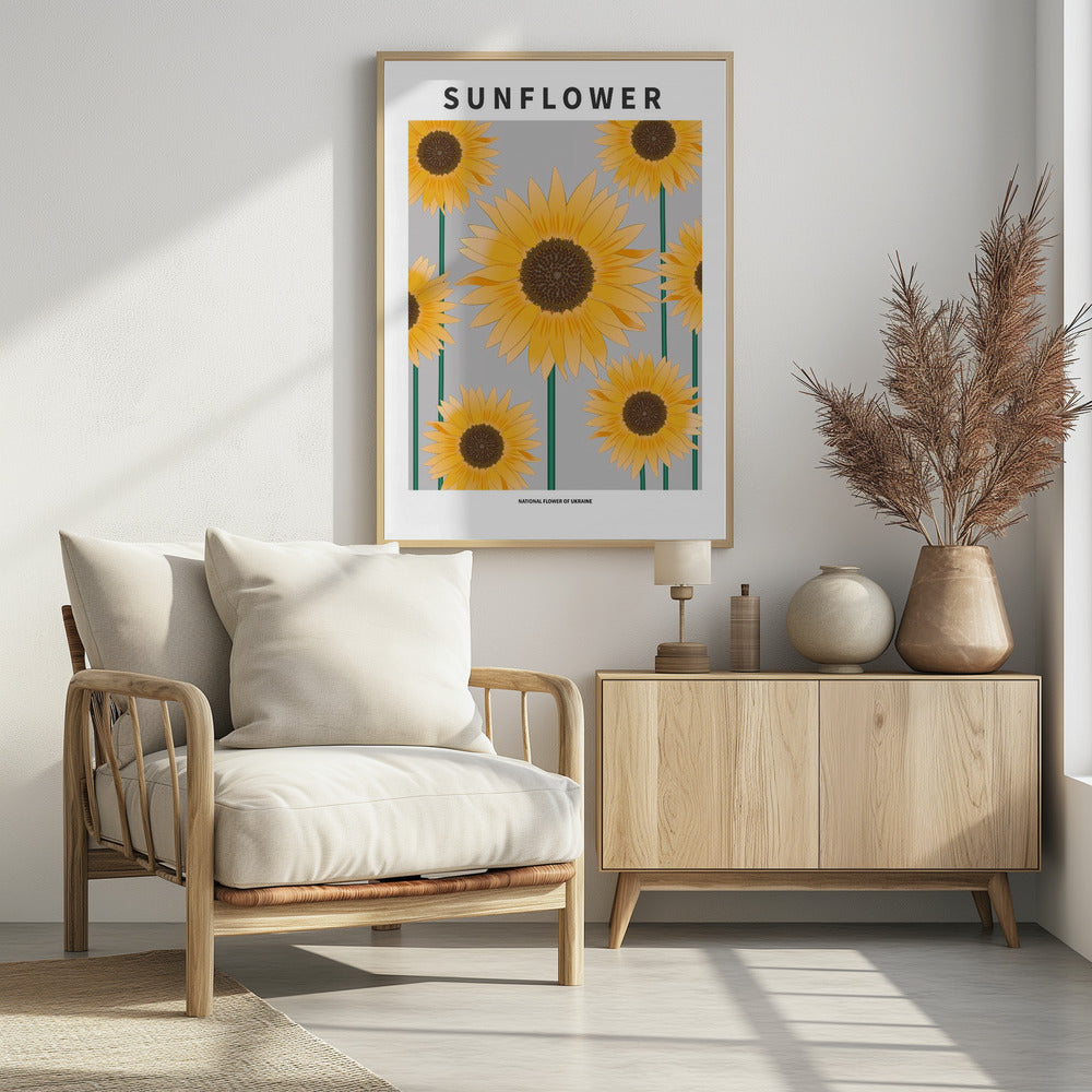 "Sunflower" Framed Textured Wall Art
