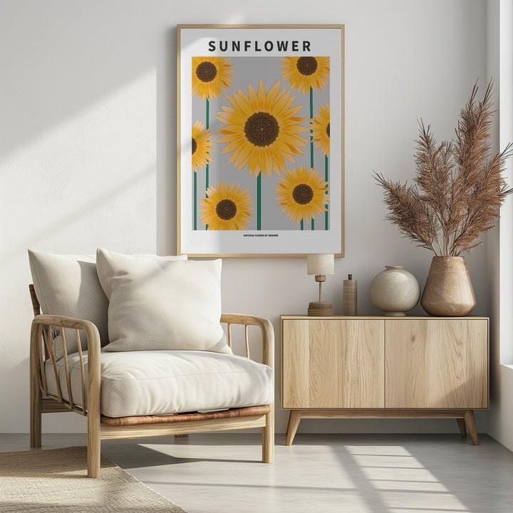 "Sunflower" Framed Textured Wall Art