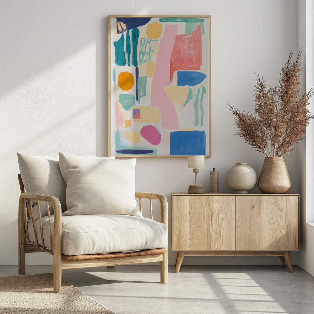 "Abstract Colorful Geometry" Wall Art