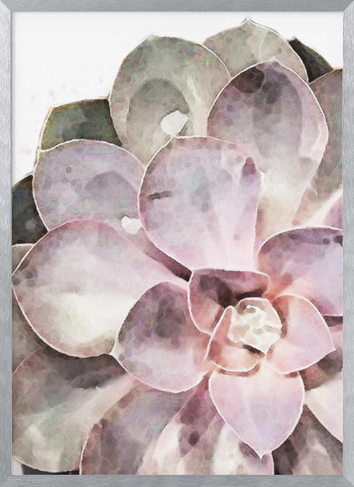 "Succulent Close-up" Framed Textured Wall Art