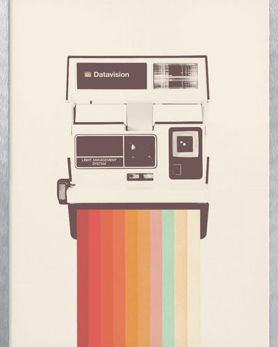 "InstantCamera Rainbow" Framed Print Wall Art