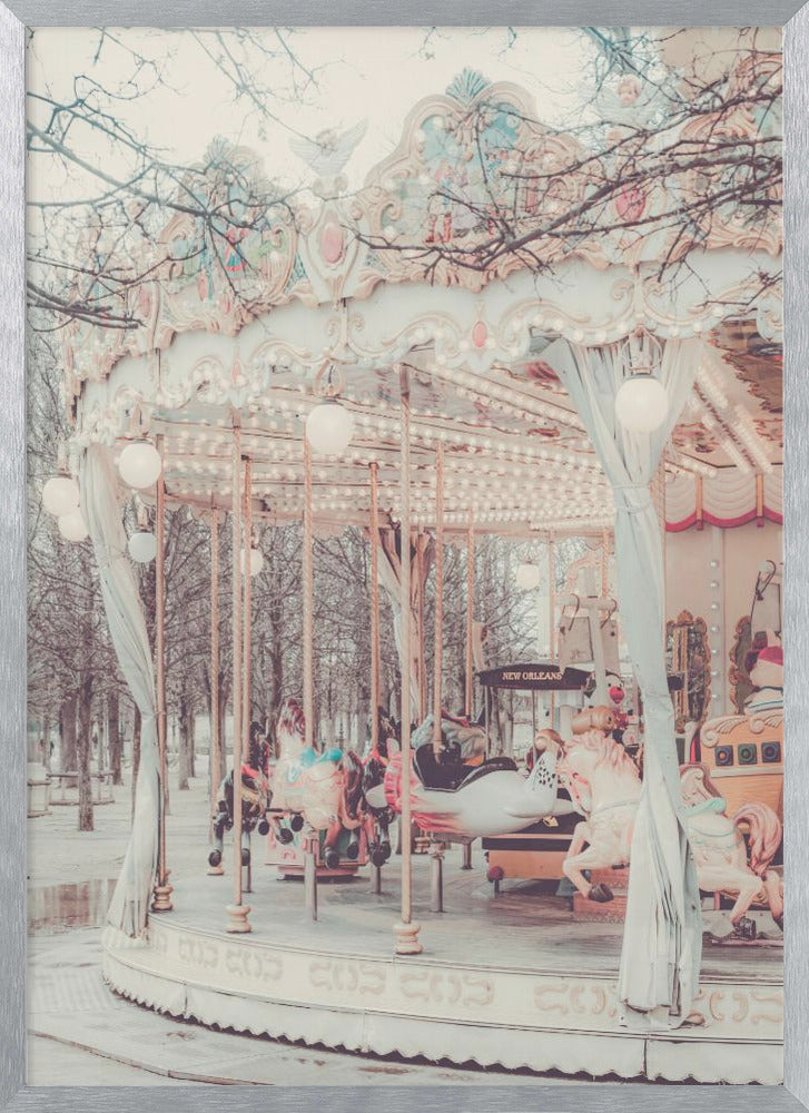 "Paris Carousel III" Framed Textured Wall Art