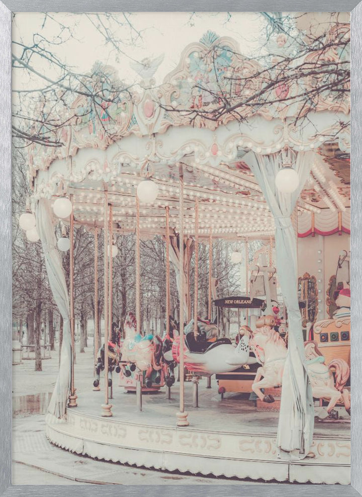 "Paris Carousel III" Framed Textured Wall Art