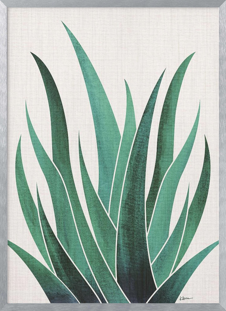 "Desert Agave Cactus" Framed Textured Wall Art