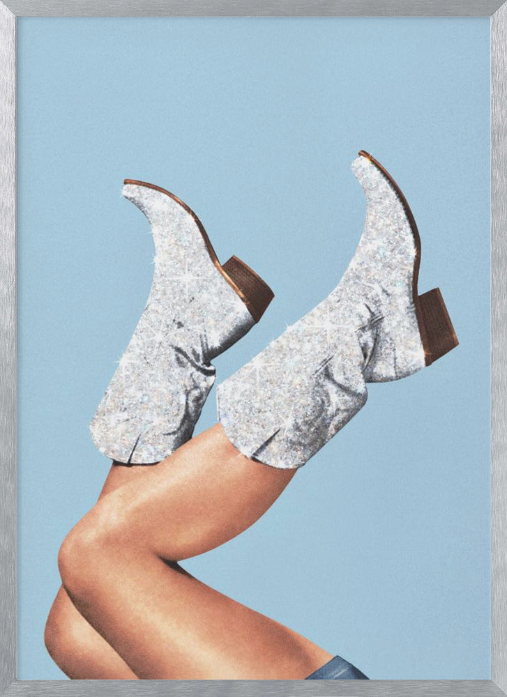 "These Boots Glitter" Framed Textured Wall Art