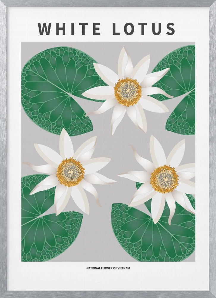 "White Lotus" Framed Textured Wall Art