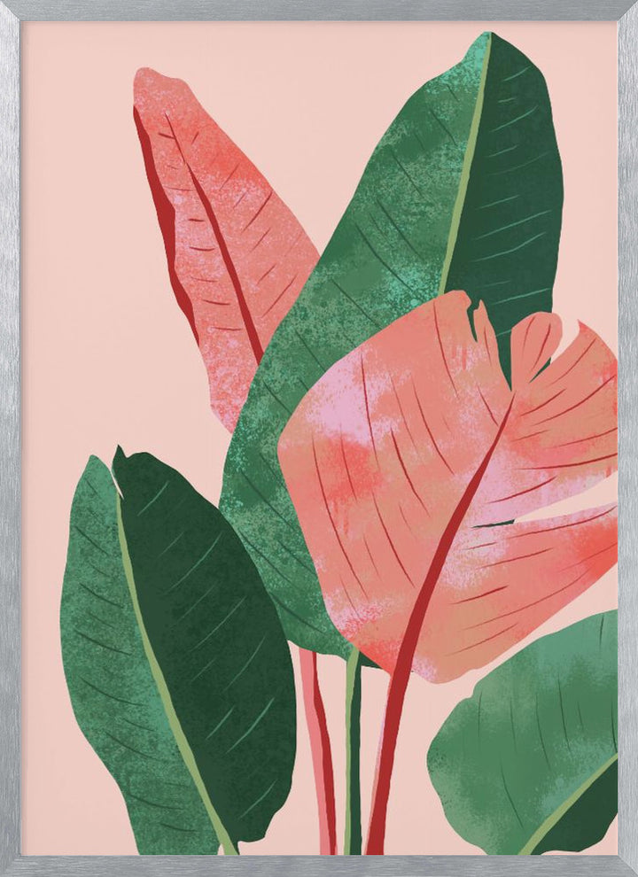 "Blush Tropical" Framed Textured Wall Art