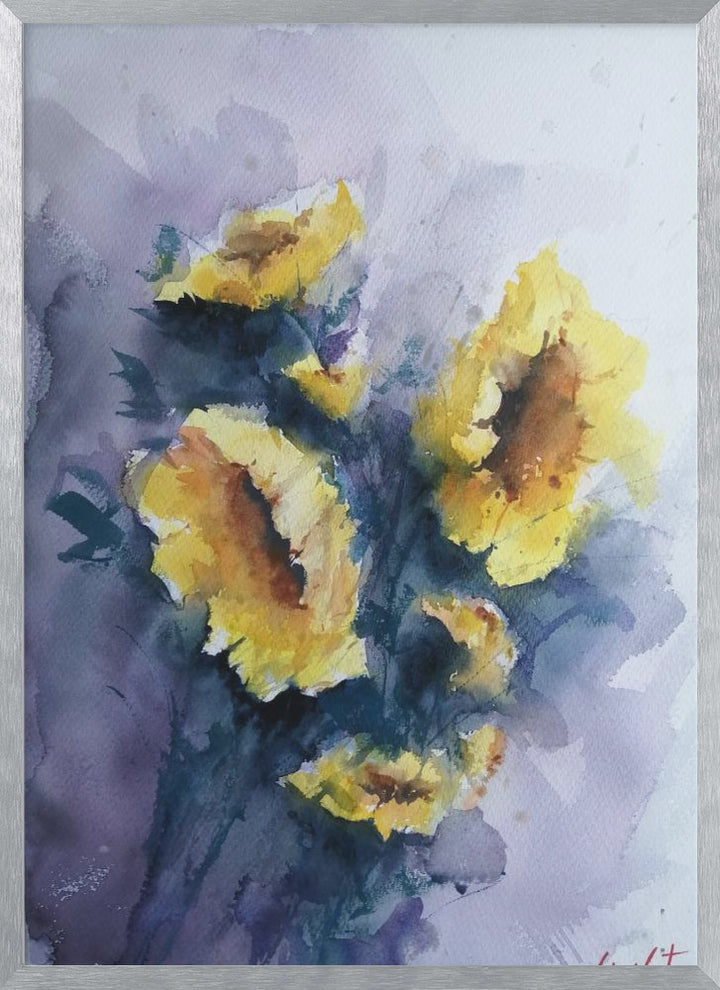 "sunflowers" Framed Textured Wall Art