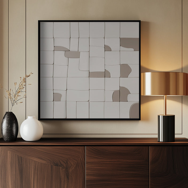 "Pieces V" Framed Canvas Wall Art by Alma Studio
