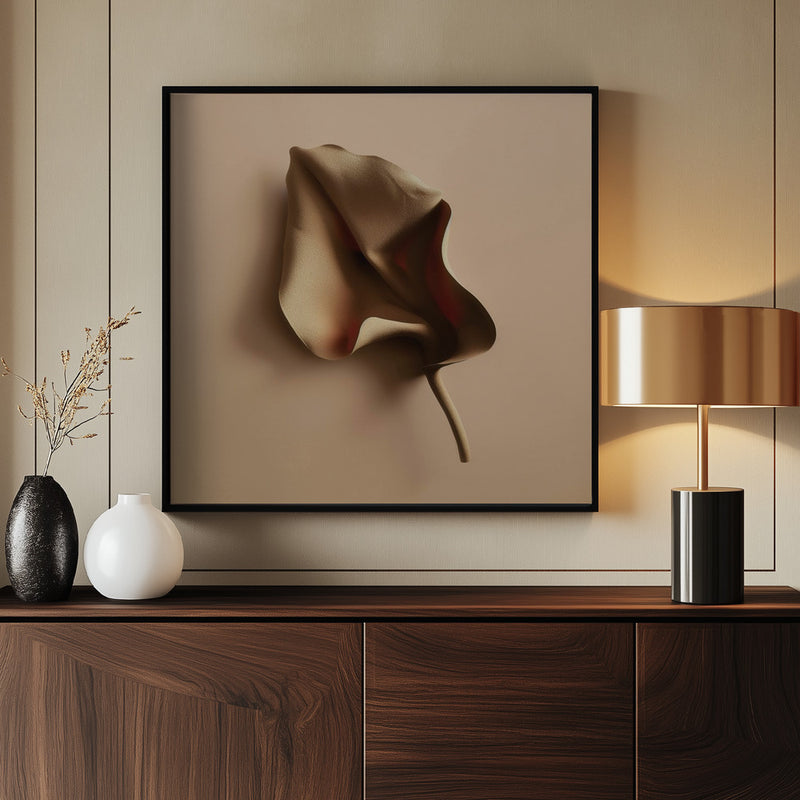 "Metallic flora nAo1" Framed Canvas Wall Art by Alma Studio