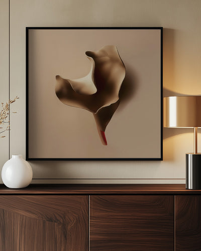 "Metallic flora nAo2" Framed Canvas Wall Art by Alma Studio
