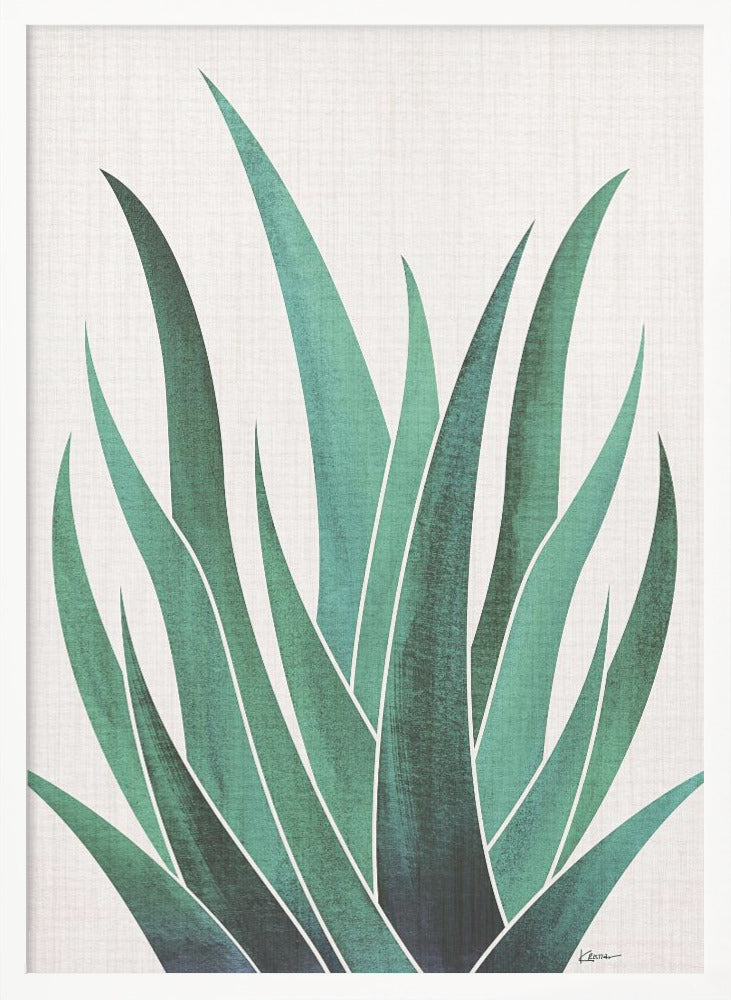 "Desert Agave Cactus" Framed Textured Wall Art