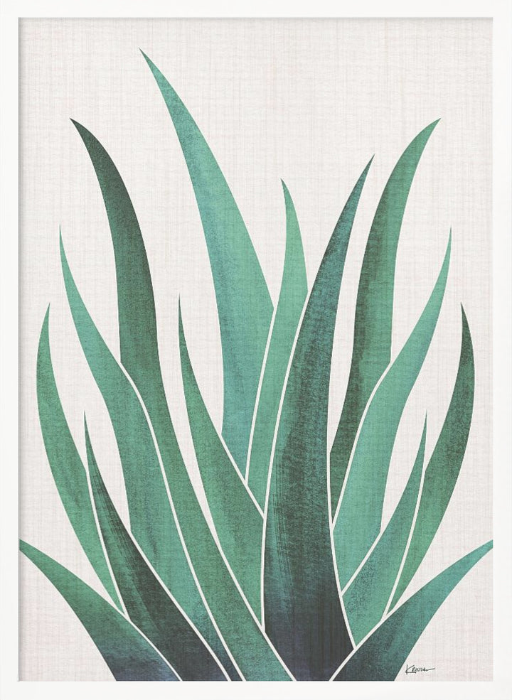 "Desert Agave Cactus" Framed Textured Wall Art