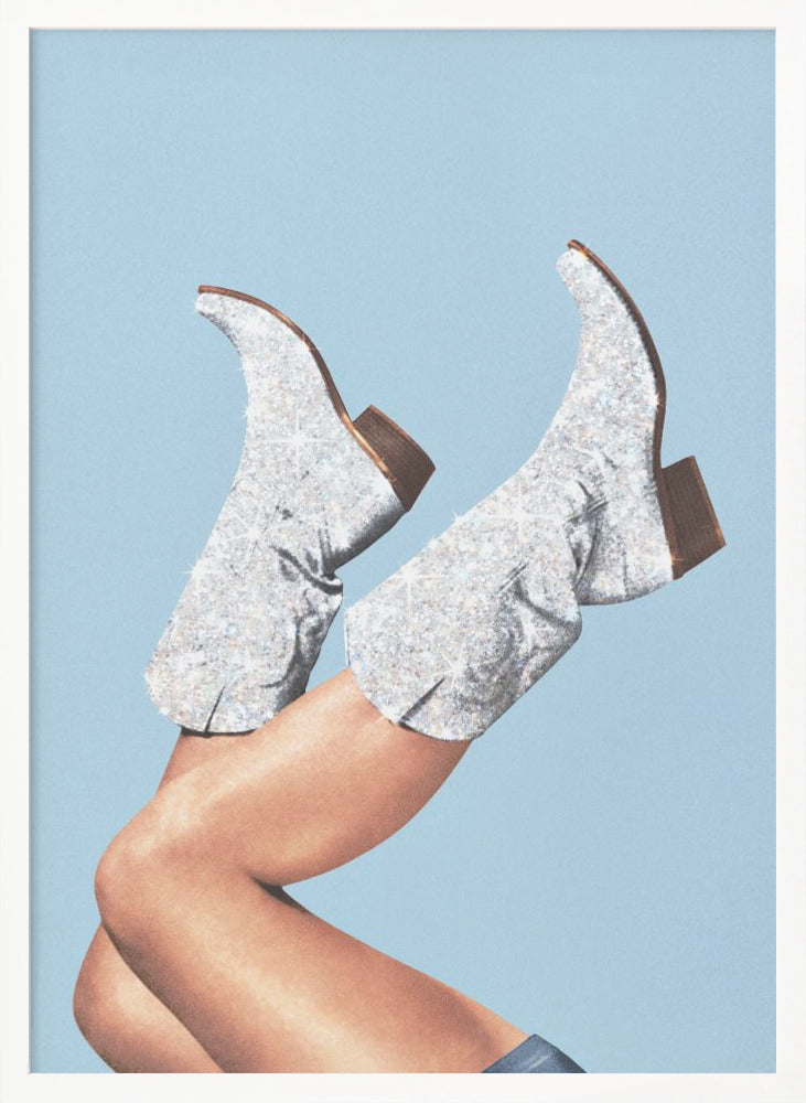 "These Boots Glitter" Framed Textured Wall Art
