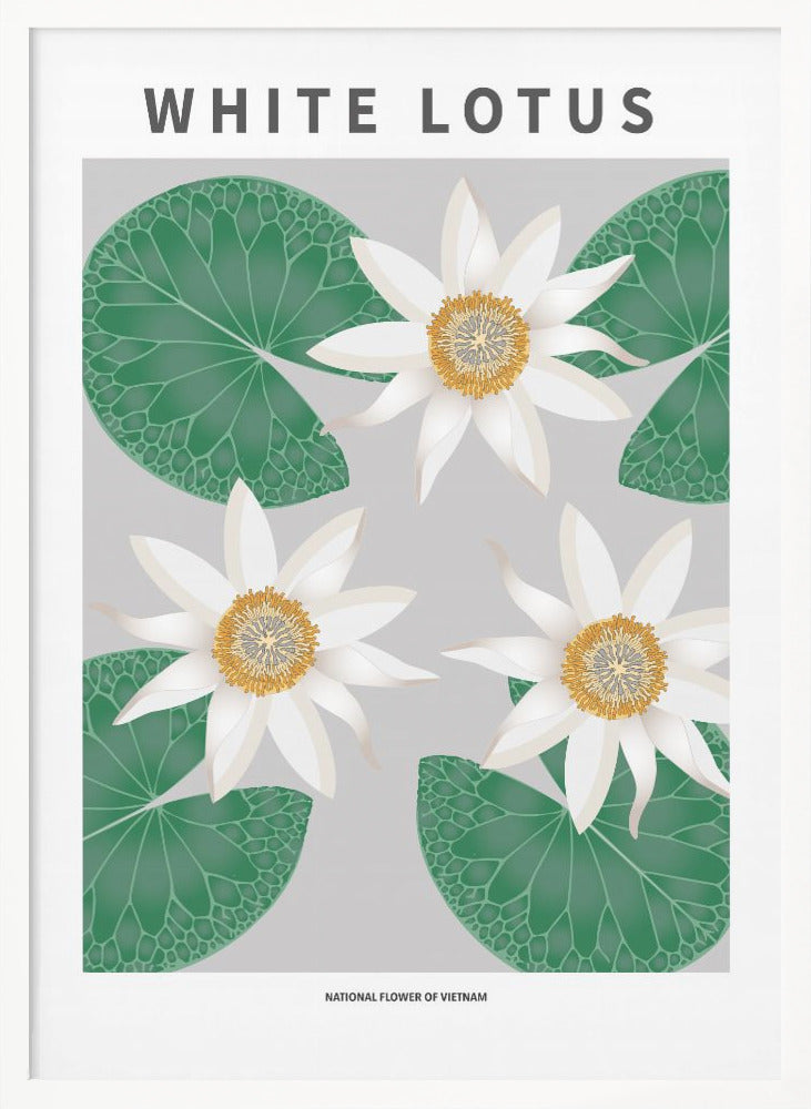 "White Lotus" Framed Textured Wall Art