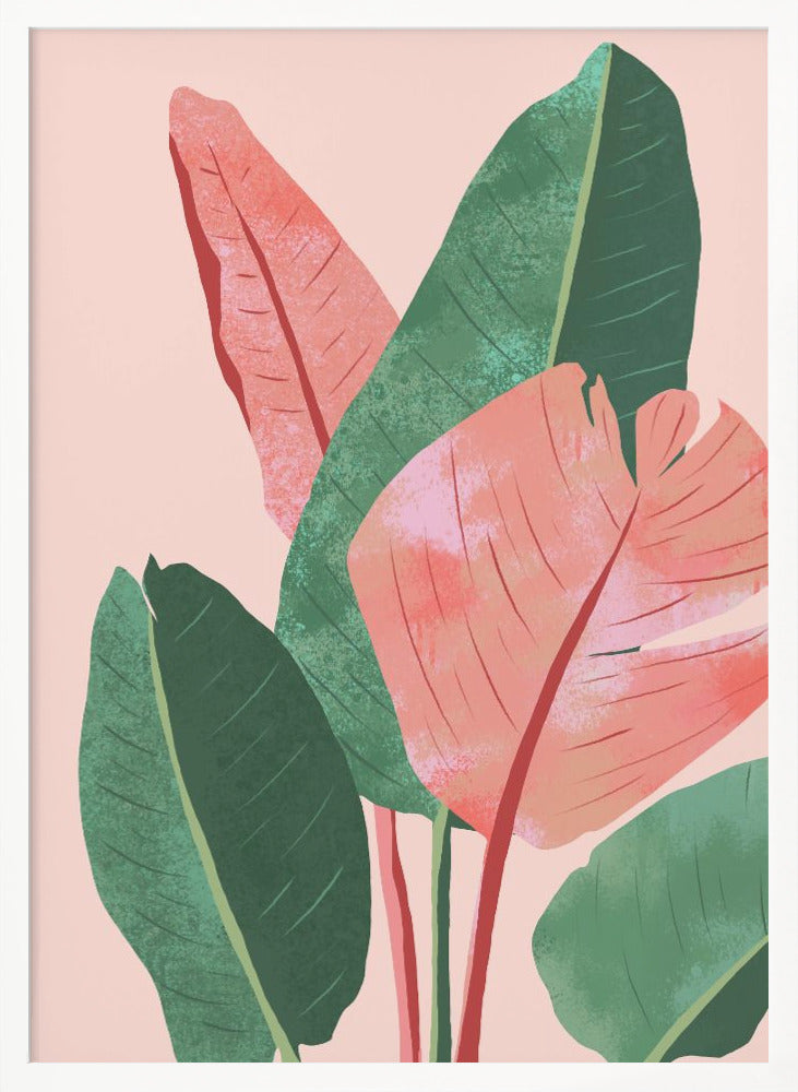 "Blush Tropical" Framed Textured Wall Art