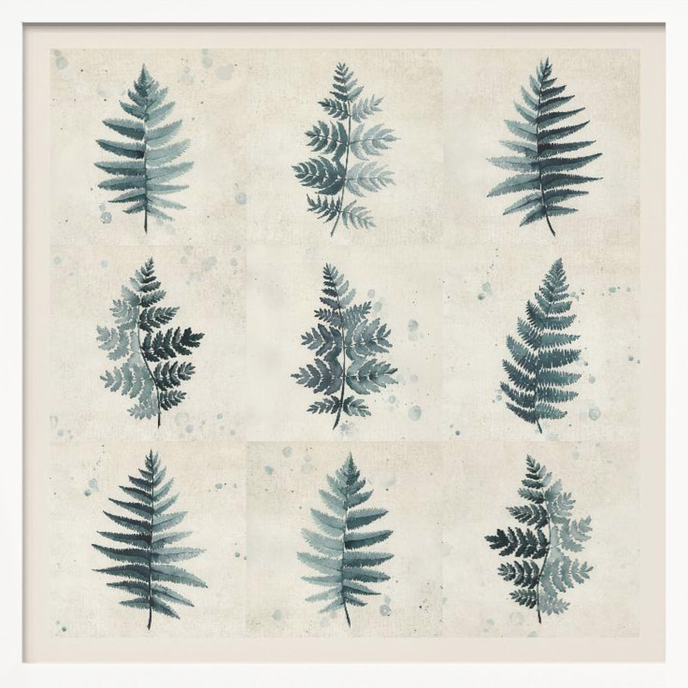 "Nine ferns collage" Framed Textured Wall Art