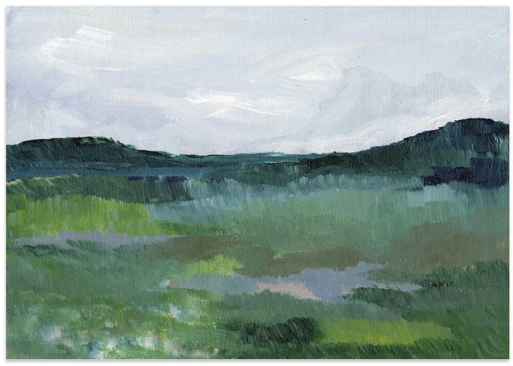 "Green Abstract Landscape" by Nikita Jariwala — Landscape Wall Art