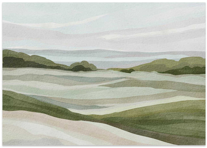"Rolling Pastel Landscape" by Nikita Jariwala — Landscape Wall Art