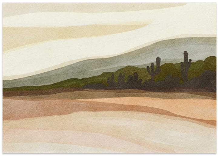 "Saguaro Desert Hills" by Nikita Jariwala — Landscape Wall Art