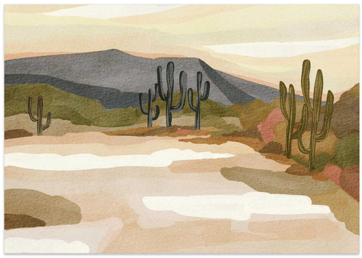 "Saguaro Desert Serenity" by Nikita Jariwala — Landscape Wall Art