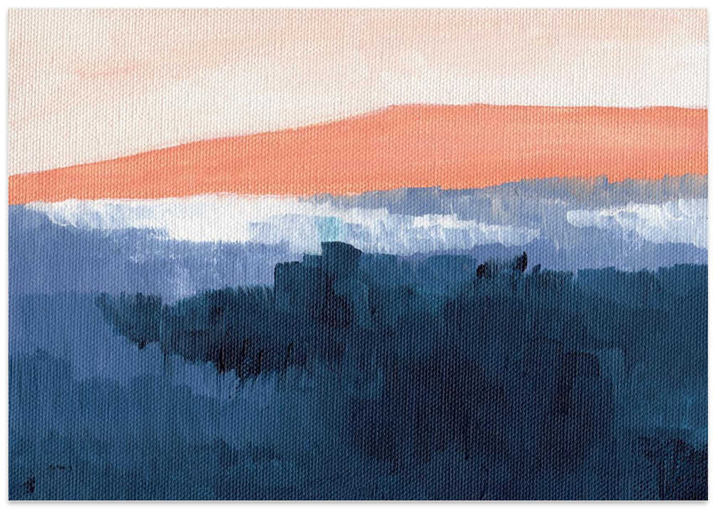 "Misty Blue Mountains" by Nikita Jariwala — Landscape Wall Art