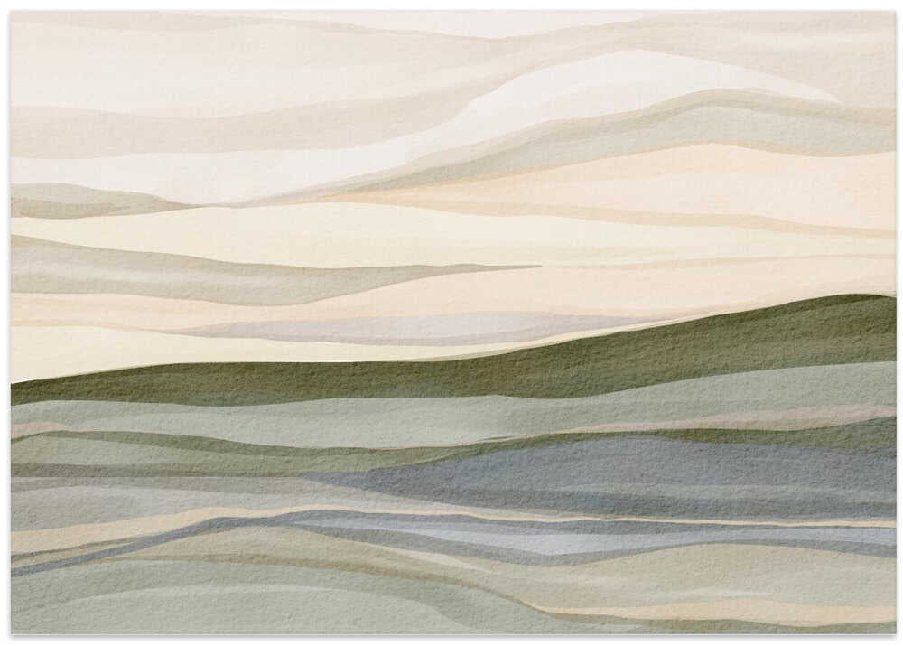 "Serene Rolling Hills" by Nikita Jariwala — Landscape Wall Art